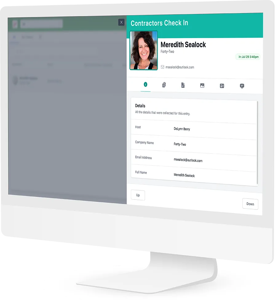 Receptful Admin Visitor Details Screen